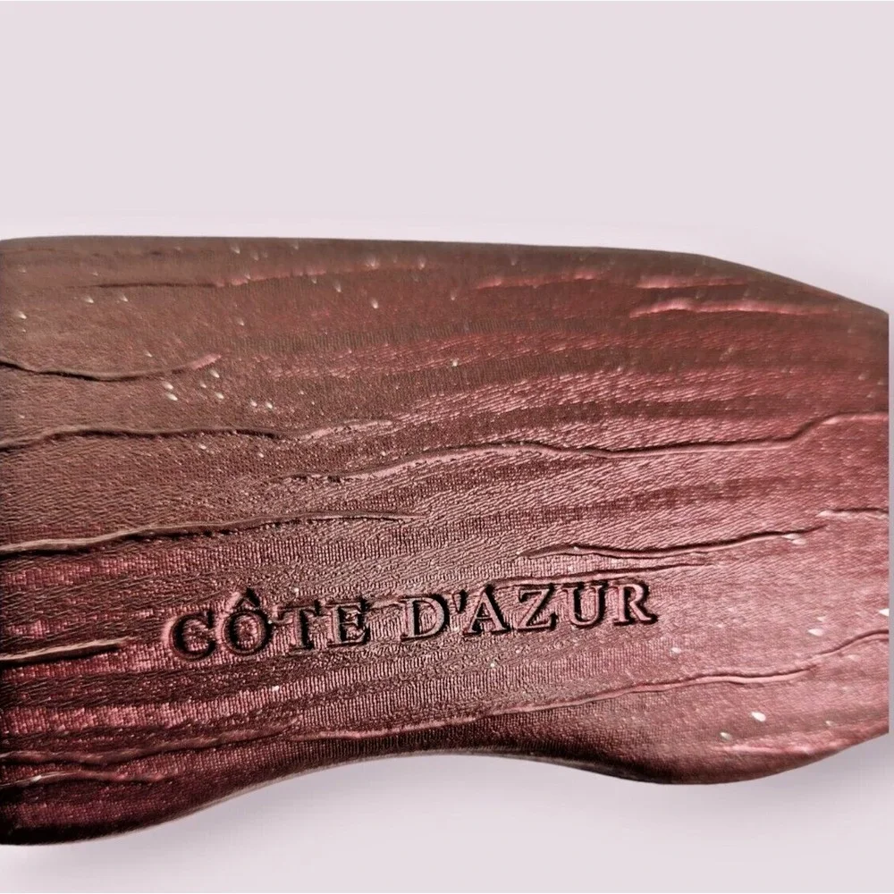 Cote D'Azur Burgundy Metallic Sparkle Eyeglasses Sunglasses Hard Case Clamshell